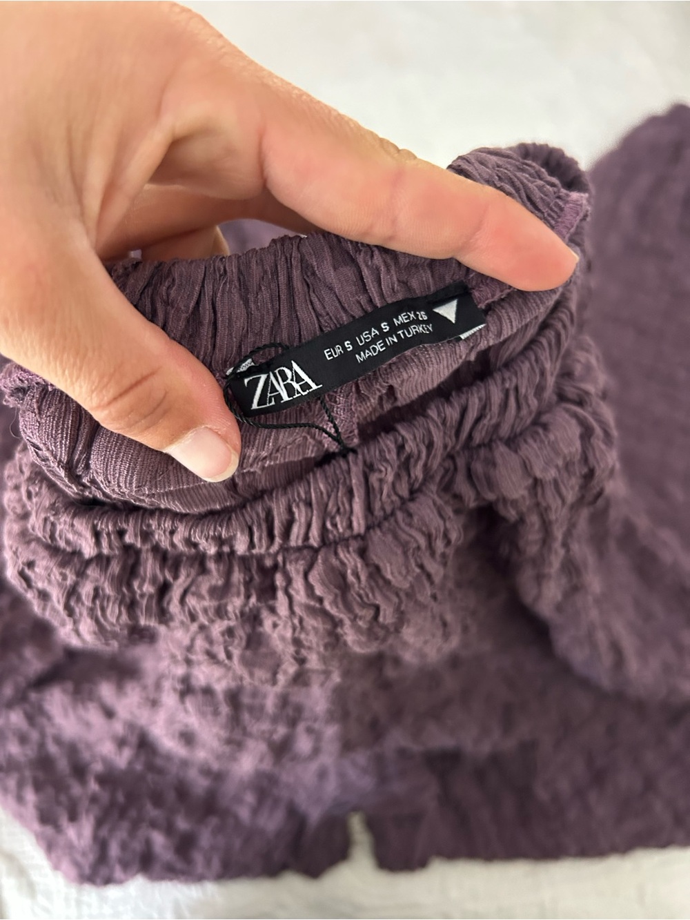 NWOT Zara Purple Textured Balloon Pants - Picture 3 of 3